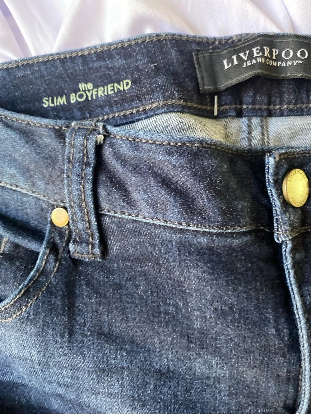 Liverpool The Slim Boyfriend Dark Wash Jeans. Size 12/31.